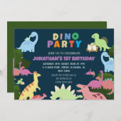 Dinosaurier Birthday Simple Niedlich First Birthda Einladung (Vorne/Hinten)