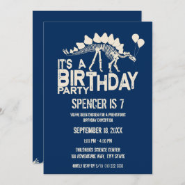 Dinosaurier Birthday Stegosaurus mit Balloons Einladung