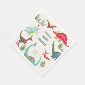 Dinosaurier-blaues Babydusche-Party Serviette (Ecke)