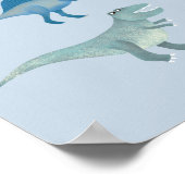 Dinosaurier Blue Personalisiert Poster (Ecke)