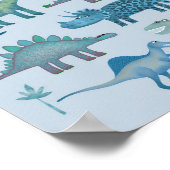 Dinosaurier Blue Poster (Ecke)