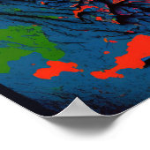 Dinosaurier Blue T Rex Pink und Green Kids Poster (Ecke)