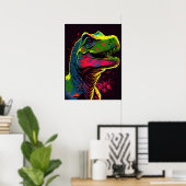 Dinosaurier Blue T Rex Pink und Green Kids Poster (Heimbüro)