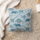 Dinosaurier Blue Throw Kissen (Decke)