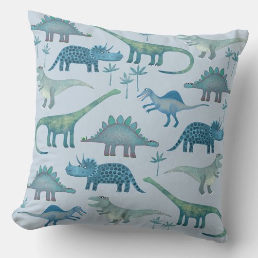 Dinosaurier Blue Throw Kissen