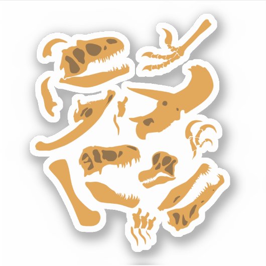 Dinosaurier Bones Aufkleber (Vorderseite)