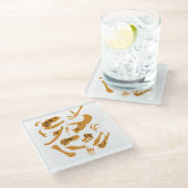 Dinosaurier Bones Glasuntersetzer (Schrägansicht)