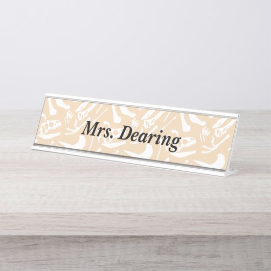 Dinosaurier Bones Schreibtischnamensplakette (Vorderseite )