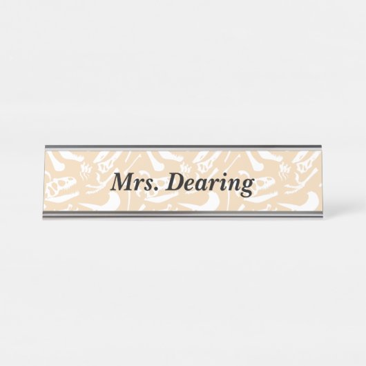 Dinosaurier Bones Schreibtischnamensplakette (Vorderseite )