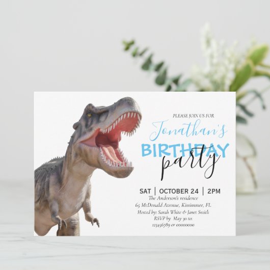 Dinosaurier Boy Ankündigung (Stehend Vorderseite)