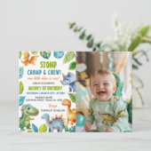 Dinosaurier Boy Birthday Einladung (Stehend Vorderseite)