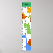 Dinosaurier Boy Dino Growth Chart Personalisiert Poster (Vorne)