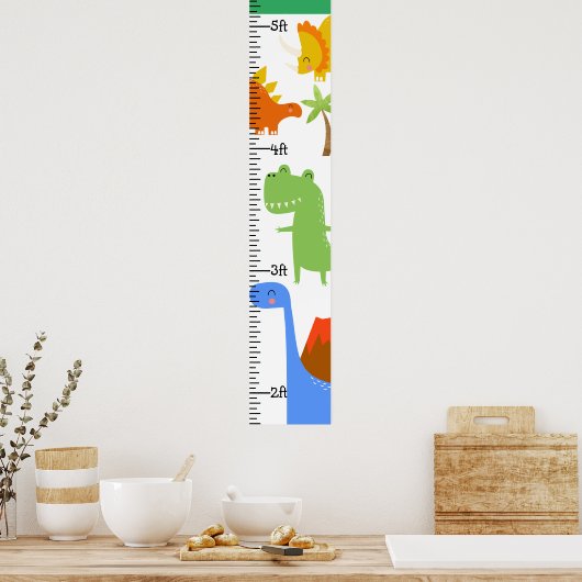 Dinosaurier Boy Dino Growth Chart Personalisiert Poster (Küche)
