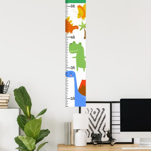 Dinosaurier Boy Dino Growth Chart Personalisiert Poster (Heimbüro)