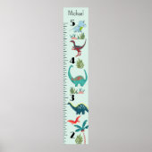 Dinosaurier Boy Dino Growth Chart Personalisiert Poster (Vorne)