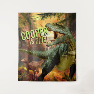 Dinosaurier Boys Birthday TRex Hintergrund des In Wandteppich