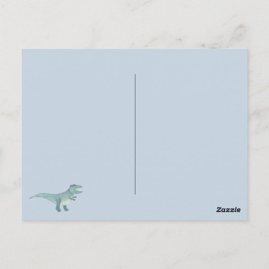 Dinosaurier Boys Kindergeburtstag Party Einladung Postkarte (Rückseite)