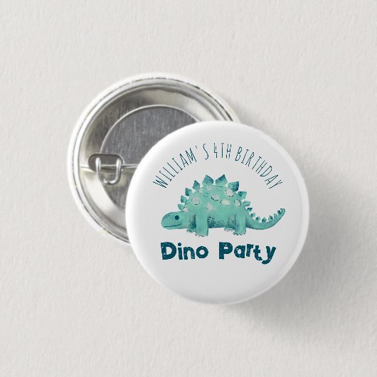 Dinosaurier Boys Party Stegosaurus Button (Vorne & Hinten)