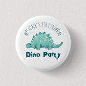 Dinosaurier Boys Party Stegosaurus Button (Vorderseite)