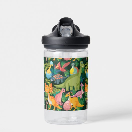 Dinosaurier Boys personalisieren Name Dable Trinkflasche (Vorne)