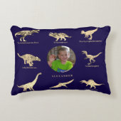 Dinosaurier Boys Personalisierter Name und Foto Bl Dekokissen (Vorderseite)