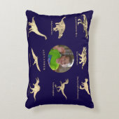 Dinosaurier Boys Personalisierter Name und Foto Bl Dekokissen (Vorderseite(Vertikal))