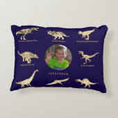 Dinosaurier Boys Personalisierter Name und Foto Bl Dekokissen (Rückseite)