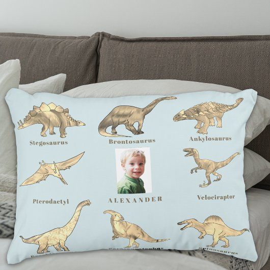 Dinosaurier Boys Personalisierter Name und Foto Bl Dekokissen