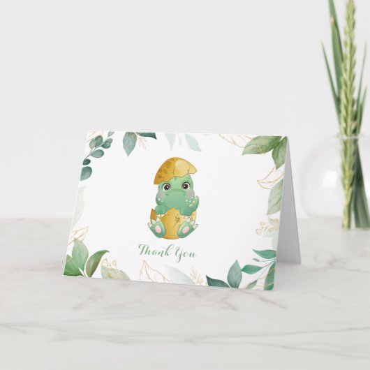 Dinosaurier Boys Vielen Dank Baby Showcard Dankeskarte (Vorderseite)