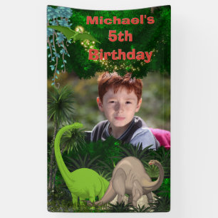 Dinosaurier Brachiosaurus Dschungelblätter Jungs  Banner