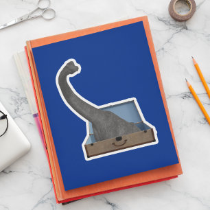 Dinosaurier Brachiosaurus in einem Koffer Aufkleber