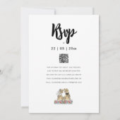 Dinosaurier Bride und Groom Boho Wildblume Hochzei Einladung (Rückseite)