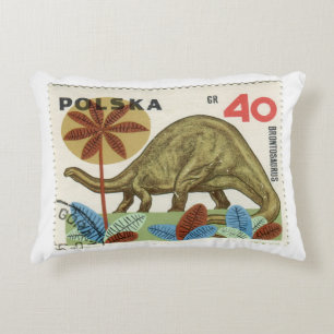Dinosaurier Briefmarke Accent Pillow Dekokissen