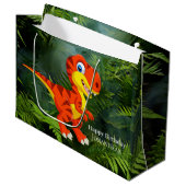 Dinosaurier Brown T Rex Jurassic Party Große Geschenktüte (Vorderseite Schrägansicht)