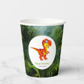 Dinosaurier Brown T Rex Jurassic Party Pappbecher (Rückseite)