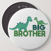 Dinosaurier Brüder, großer Bruder, kleiner Junge Button (Vorne & Hinten)