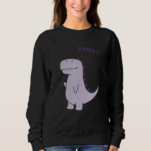 Dinosaurier Brüllen Kinder Spaß Sweatshirt (Vorderseite)