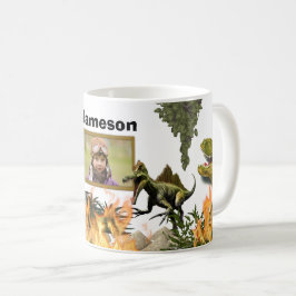 Dinosaurier brüllen T-rex Flammen prähistorische J Kaffeetasse