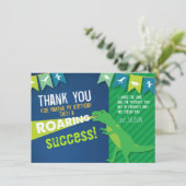 Dinosaurier-Brüllenjungen-Geburtstag danken Ihnen Dankeskarte (Stehend Vorderseite)