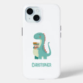 Dinosaurier-Buch mit Kindername Case-Mate iPhone Hülle (Rückseite)