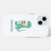 Dinosaurier-Buch mit Kindername Case-Mate iPhone Hülle (Rückseite (Horizontal))