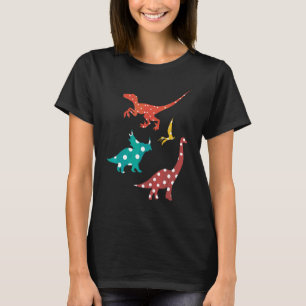 Dinosaurier Bunter Trex Retro Internationaler Punk T-Shirt
