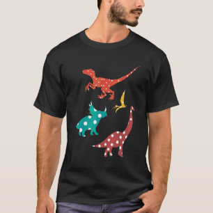 Dinosaurier Bunter Trex Retro Internationaler Punk T-Shirt