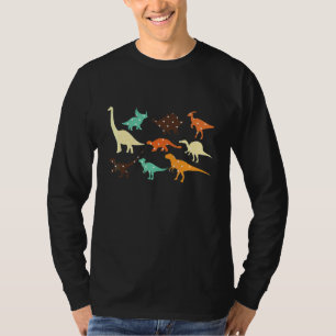 Dinosaurier Bunter Trex Retro Internationaler Punk T-Shirt