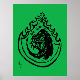 Dinosaurier bzw. Dragon von Nic Sweet Poster