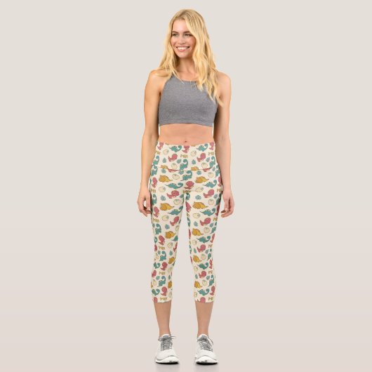 Dinosaurier Capri Leggings (Vorderseite)
