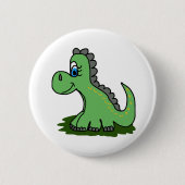 Dinosaurier-Cartoon Button (Vorderseite)