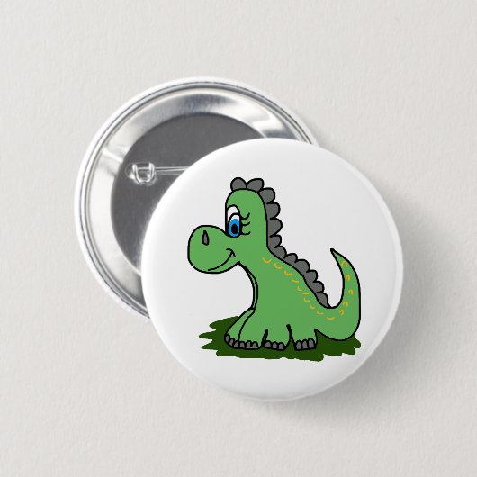 Dinosaurier-Cartoon Button (Vorne & Hinten)