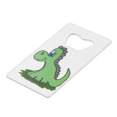 Dinosaurier-Cartoon Geldbeutel Flaschenöffner (Vorderseite Schrägansicht)