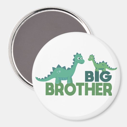 Dinosaurier Cartoon Großbrudertext Magnet (Vorderseite/Rückseite)